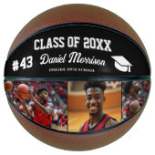 カスタムパーソナライズされた卒業シニアフォト バスケットボール (正面)
