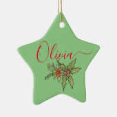 カスタムパーソナライズされた名聖降誕祭 セラミックオーナメント (右)