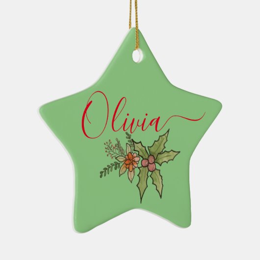 カスタムパーソナライズされた名聖降誕祭 セラミックオーナメント (右)