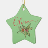 カスタムパーソナライズされた名聖降誕祭 セラミックオーナメント (左)