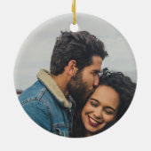 カスタムパーソナライズされた婚約した セラミックオーナメント (裏面)