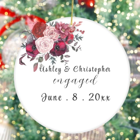 カスタムパーソナライズされた婚約した セラミックオーナメント