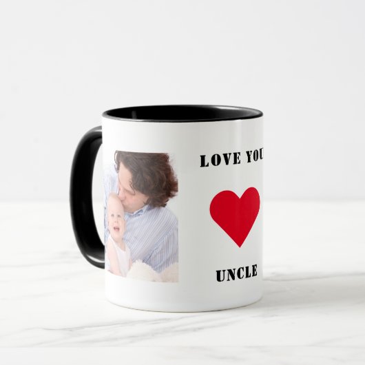 カスタムパーソナライズされた家族の写真を愛する叔父 マグカップ (正面左)
