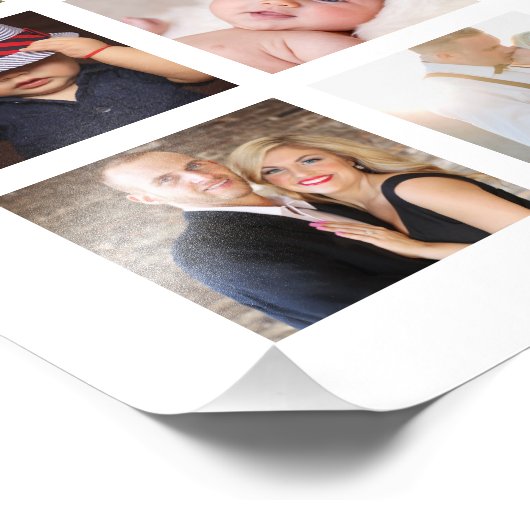 カスタムパーソナライズされた家族の思い出フォトコラージュ フォトプリント            (角)