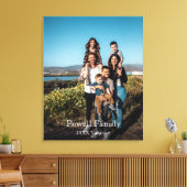 カスタムパーソナライズされた家族バケーションフォト キャンバスプリント (インサイチュ (リビング))