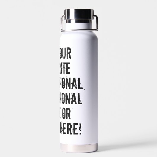 カスタムパーソナライズされた引用文ことわざグランジレタリング ウォーターボトル (背面)