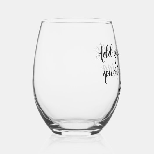 カスタムパーソナライズされた引用文ことわざスクリプト ステムなしワイングラス (正面)