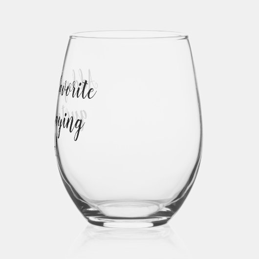 カスタムパーソナライズされた引用文ことわざスクリプト ステムなしワイングラス (裏面)