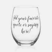 カスタムパーソナライズされた引用文ことわざスクリプト ステムなしワイングラス (左)