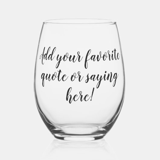 カスタムパーソナライズされた引用文ことわざスクリプト ステムなしワイングラス (左)