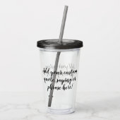 カスタムパーソナライズされた引用文ことわざモダンスクリプト アクリルタンブラー (裏面)