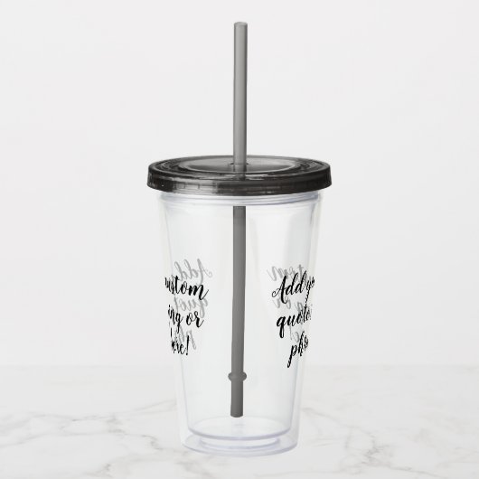 カスタムパーソナライズされた引用文ことわざモダンスクリプト アクリルタンブラー (右)