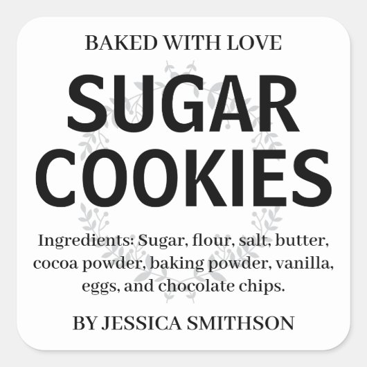 カスタムパーソナライズされた手作りラベルHM001_02sqv1 スクエアシール (正面)