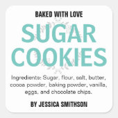 カスタムパーソナライズされた手作りラベルHM001_02sqv2 スクエアシール (正面)