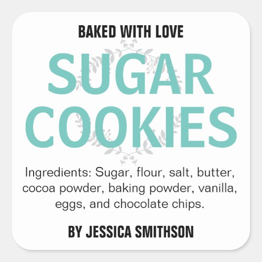 カスタムパーソナライズされた手作りラベルHM001_02sqv2 スクエアシール (正面)