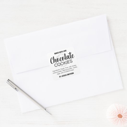 カスタムパーソナライズされた手作りラベルHM001_10sqv1 スクエアシール (封筒)