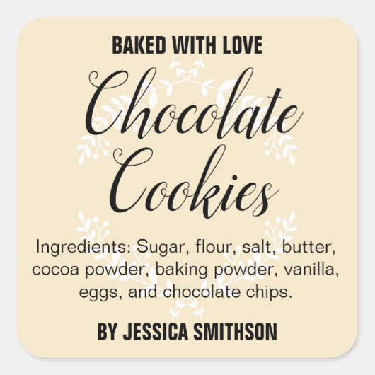 カスタムパーソナライズされた手作りラベルHM001_13sqv1 スクエアシール (正面)