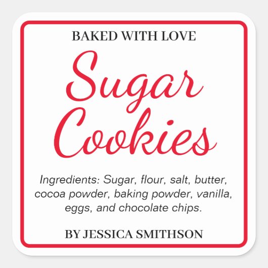 カスタムパーソナライズされた手作りラベルHM001_20sqv1 スクエアシール (正面)