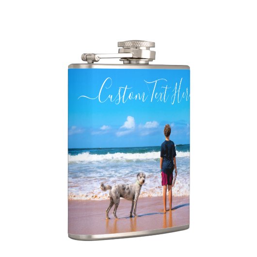 カスタムパーソナライズされた文字付きフォトカスタムフラスコ フラスク (右)