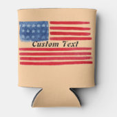 カスタムパーソナライズされた文字米国国旗のクーラーボックス 缶クーラー (正面)