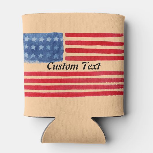 カスタムパーソナライズされた文字米国国旗のクーラーボックス 缶クーラー (裏面)