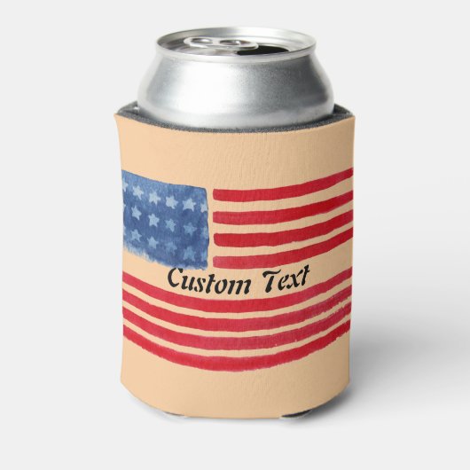 カスタムパーソナライズされた文字米国国旗のクーラーボックス 缶クーラー (缶裏面)