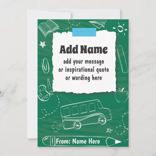 カスタムパーソナライズされた新学期 シーズンカード (正面)