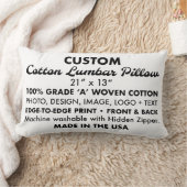 カスタムパーソナライズされた木綿腰枕21" x 13" ランバークッション (ブランケット)