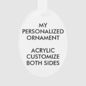 カスタムパーソナライズされた楕円アクリルオーナメント オーナメント (正面)