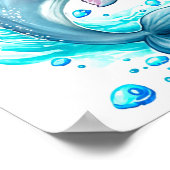 カスタムパーソナライズされた水彩写真 ポスター (角)