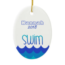 カスタムパーソナライズされた泳ぐ人のオーナメント