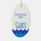 カスタムパーソナライズされた泳ぐ人のオーナメント セラミックオーナメント (右)