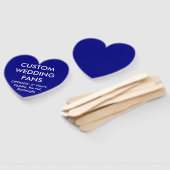 カスタムパーソナライズされた海軍ハート結婚のファン ハンドファン (組立なし)