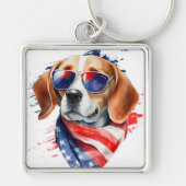 カスタムパーソナライズされた犬のペットフォト愛人 キーホルダー (正面)