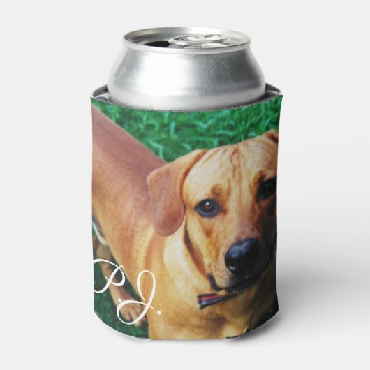 カスタムパーソナライズされた犬の写真スタッビーホルダー 缶クーラー (缶正面)