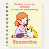 カスタムパーソナライズされた犬の子犬の恋人ギフトノート ノートブック (正面)