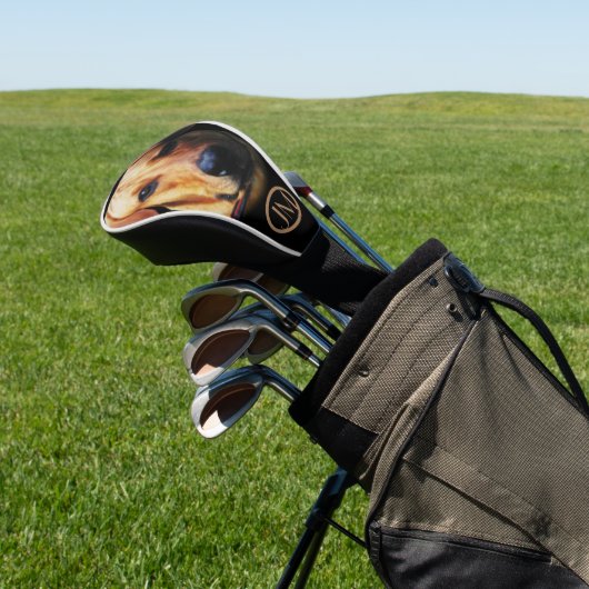 カスタムパーソナライズされた犬顔ゴルフクラブカバー ゴルフヘッドカバー (インサイチュ)