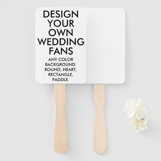 カスタムパーソナライズされた白結婚 ハンドファン (正面&裏面)