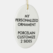 カスタムパーソナライズされた磁器の楕円形フォトオーナメント セラミックオーナメント (右)