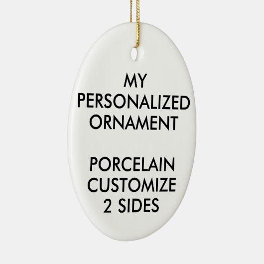 カスタムパーソナライズされた磁器の楕円形フォトオーナメント セラミックオーナメント (右)