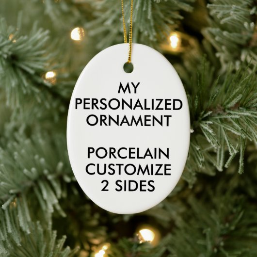 カスタムパーソナライズされた磁器の楕円形フォトオーナメント セラミックオーナメント (ツリー)