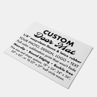 カスタムパーソナライズされた簡単クリーン形式18" x 24" ドアマット