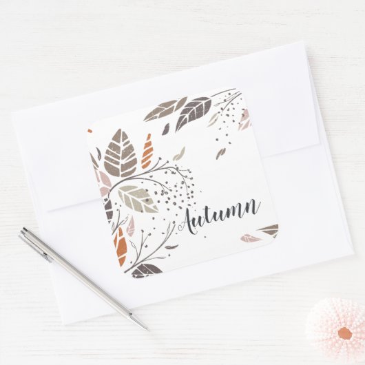 カスタムパーソナライズされた紅葉 |シール スクエアシール (封筒)