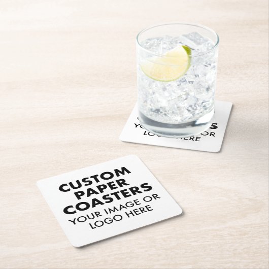 カスタムパーソナライズされた紙コースター(6)スクエア スクエアペーパーコースター (インサイチュ)