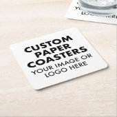 カスタムパーソナライズされた紙コースター(6)スクエア スクエアペーパーコースター (アングル)