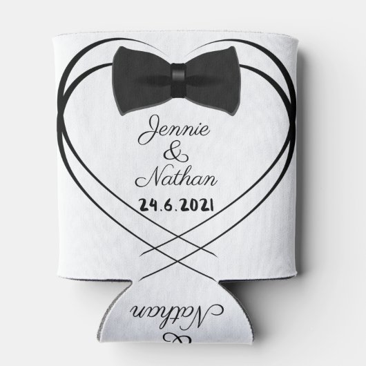 カスタムパーソナライズされた結婚の太いホルダー 缶クーラー (裏面)