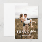 カスタムパーソナライズされた結婚の サンキューカード (正面/裏面)