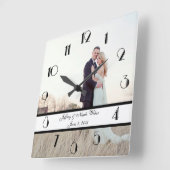 カスタムパーソナライズされた結婚品 スクエア壁時計 (傾斜)