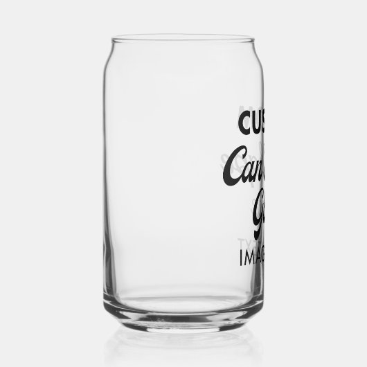 カスタムパーソナライズされた缶ガラス16oz ガラス缶 (右)