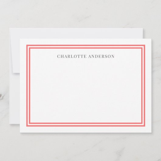 カスタムパーソナライズされた色モダンクラシック縁どCO ノートカード (正面)